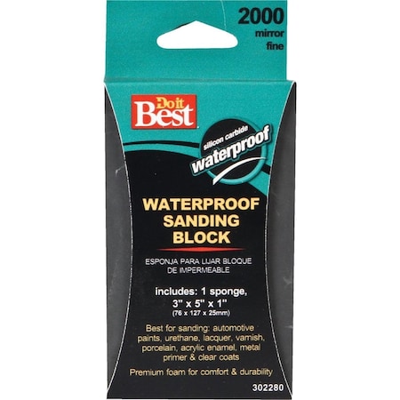 All-Source Waterproof 3 In. x 5 In. x 1 In. 2000 Grit Mirror Fine Sanding Sponge 8335004